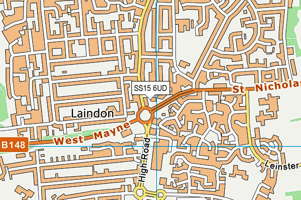 SS15 6UD map - OS VectorMap District (Ordnance Survey)