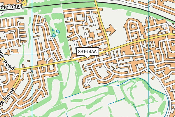 SS16 4AA map - OS VectorMap District (Ordnance Survey)