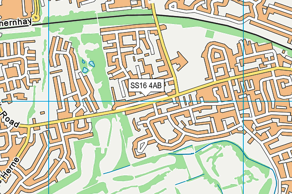 SS16 4AB map - OS VectorMap District (Ordnance Survey)