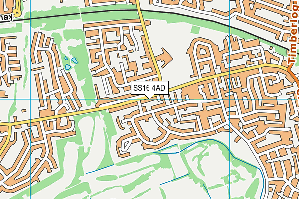 SS16 4AD map - OS VectorMap District (Ordnance Survey)