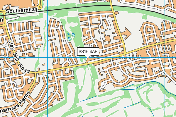 SS16 4AF map - OS VectorMap District (Ordnance Survey)