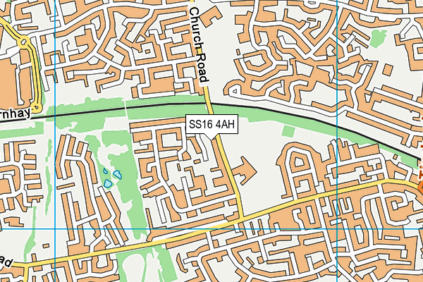 SS16 4AH map - OS VectorMap District (Ordnance Survey)