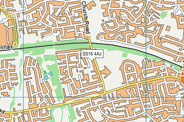SS16 4AJ map - OS VectorMap District (Ordnance Survey)