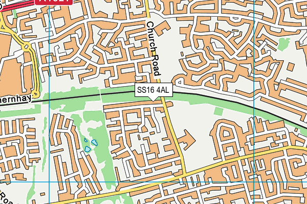 SS16 4AL map - OS VectorMap District (Ordnance Survey)