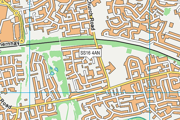 SS16 4AN map - OS VectorMap District (Ordnance Survey)