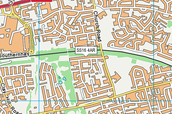 SS16 4AR map - OS VectorMap District (Ordnance Survey)