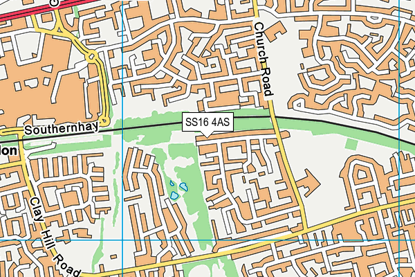 SS16 4AS map - OS VectorMap District (Ordnance Survey)