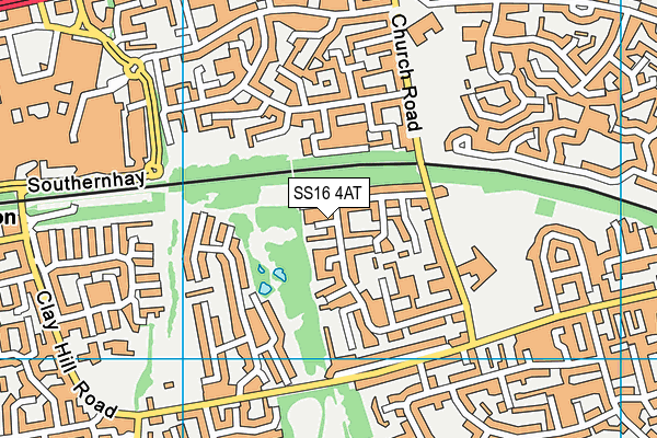 SS16 4AT map - OS VectorMap District (Ordnance Survey)