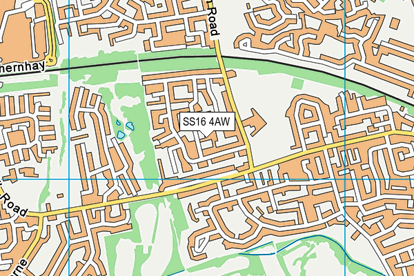 SS16 4AW map - OS VectorMap District (Ordnance Survey)