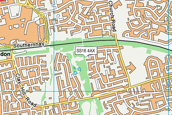 SS16 4AX map - OS VectorMap District (Ordnance Survey)