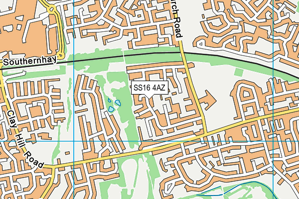 SS16 4AZ map - OS VectorMap District (Ordnance Survey)