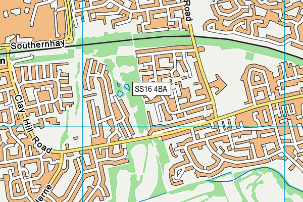 SS16 4BA map - OS VectorMap District (Ordnance Survey)