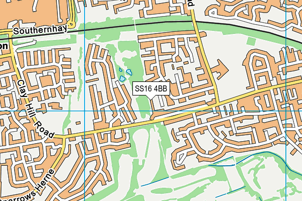SS16 4BB map - OS VectorMap District (Ordnance Survey)