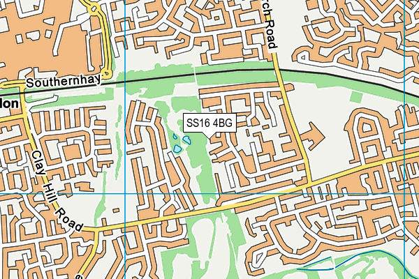 SS16 4BG map - OS VectorMap District (Ordnance Survey)