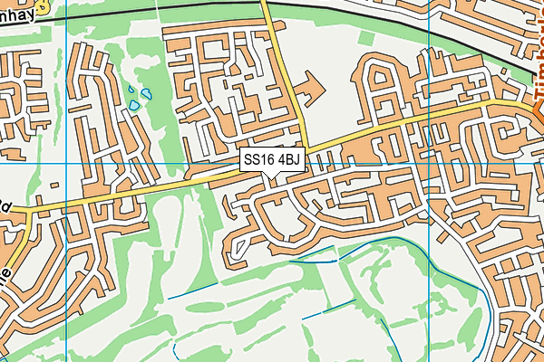 SS16 4BJ map - OS VectorMap District (Ordnance Survey)