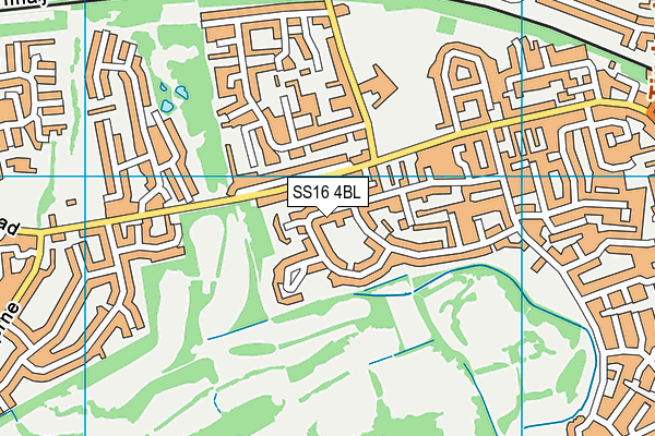 SS16 4BL map - OS VectorMap District (Ordnance Survey)