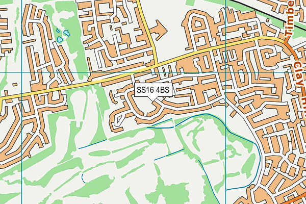 SS16 4BS map - OS VectorMap District (Ordnance Survey)