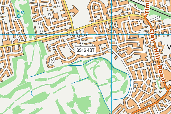 SS16 4BT map - OS VectorMap District (Ordnance Survey)