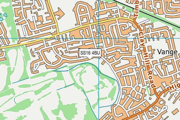 SS16 4BU map - OS VectorMap District (Ordnance Survey)