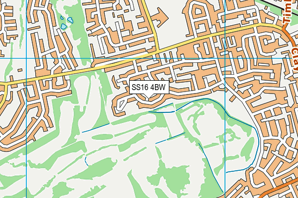 SS16 4BW map - OS VectorMap District (Ordnance Survey)