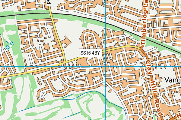 SS16 4BY map - OS VectorMap District (Ordnance Survey)