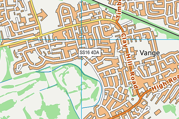 SS16 4DA map - OS VectorMap District (Ordnance Survey)