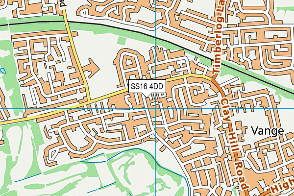 SS16 4DD map - OS VectorMap District (Ordnance Survey)