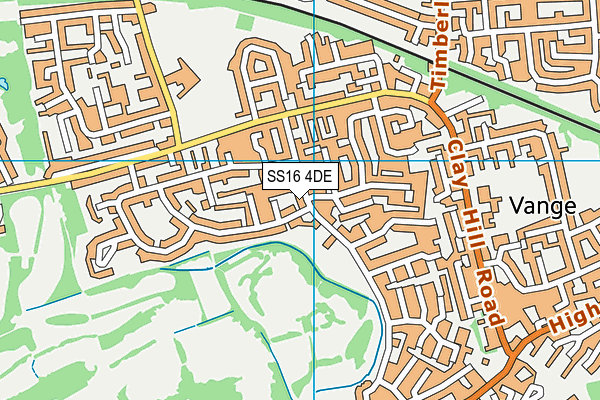 SS16 4DE map - OS VectorMap District (Ordnance Survey)