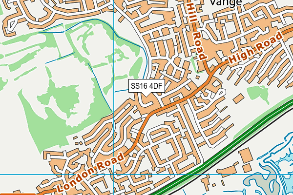SS16 4DF map - OS VectorMap District (Ordnance Survey)