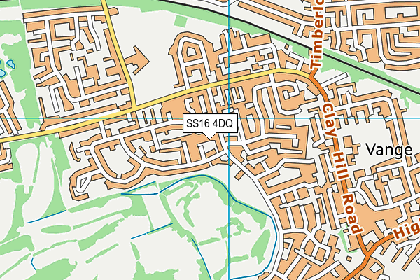 SS16 4DQ map - OS VectorMap District (Ordnance Survey)