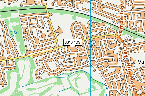 SS16 4DS map - OS VectorMap District (Ordnance Survey)