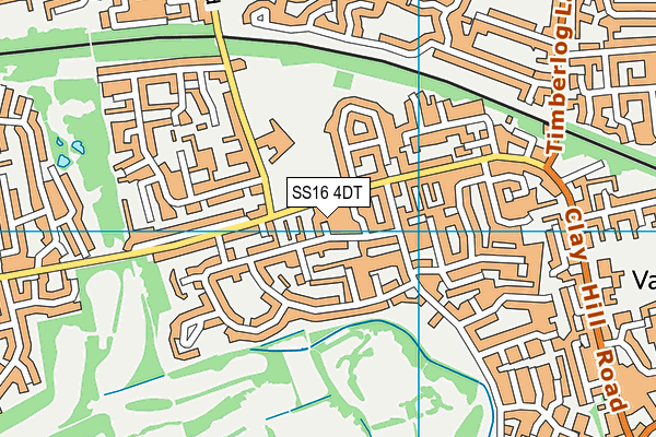 SS16 4DT map - OS VectorMap District (Ordnance Survey)