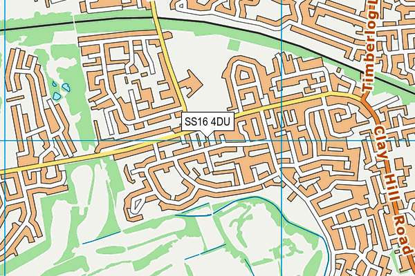 SS16 4DU map - OS VectorMap District (Ordnance Survey)