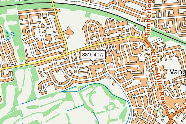 SS16 4DW map - OS VectorMap District (Ordnance Survey)