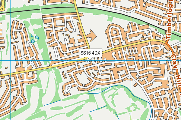 SS16 4DX map - OS VectorMap District (Ordnance Survey)