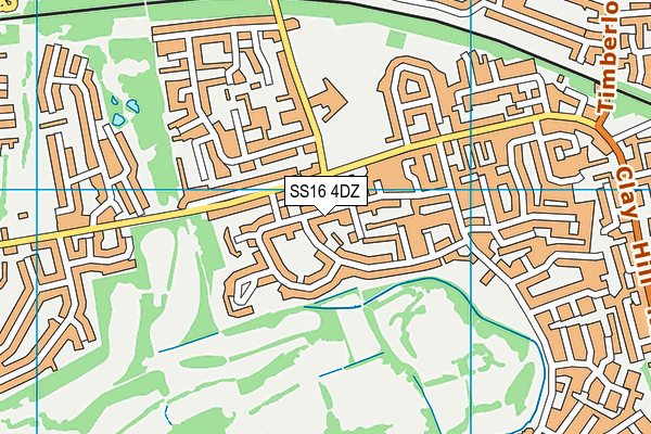 SS16 4DZ map - OS VectorMap District (Ordnance Survey)