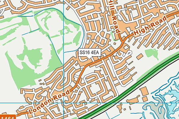 SS16 4EA map - OS VectorMap District (Ordnance Survey)