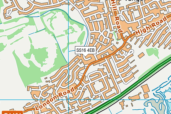 SS16 4EB map - OS VectorMap District (Ordnance Survey)