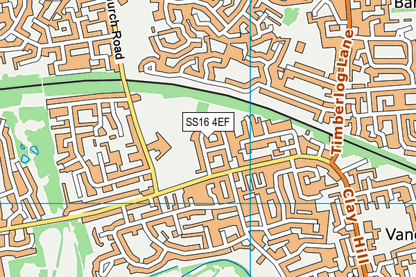 SS16 4EF map - OS VectorMap District (Ordnance Survey)