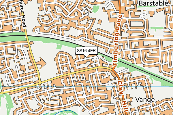 SS16 4ER map - OS VectorMap District (Ordnance Survey)