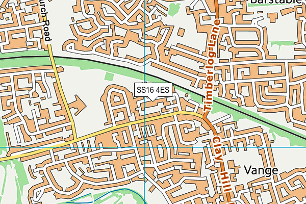 SS16 4ES map - OS VectorMap District (Ordnance Survey)