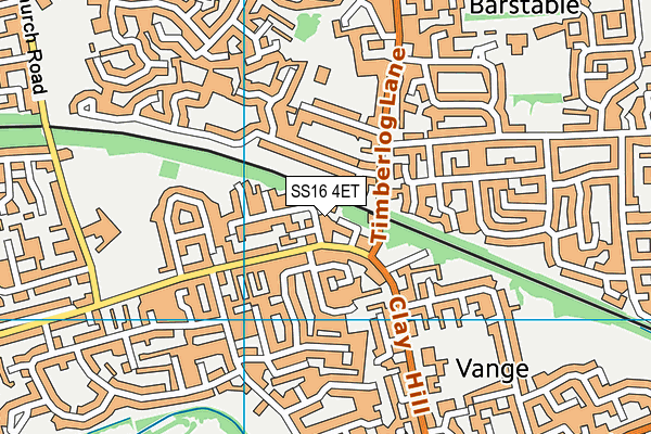 SS16 4ET map - OS VectorMap District (Ordnance Survey)