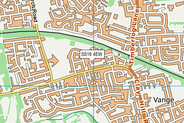 SS16 4EW map - OS VectorMap District (Ordnance Survey)