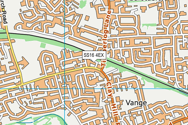 SS16 4EX map - OS VectorMap District (Ordnance Survey)