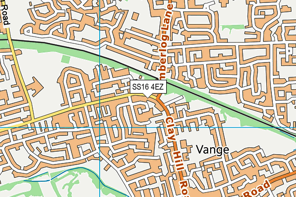 SS16 4EZ map - OS VectorMap District (Ordnance Survey)