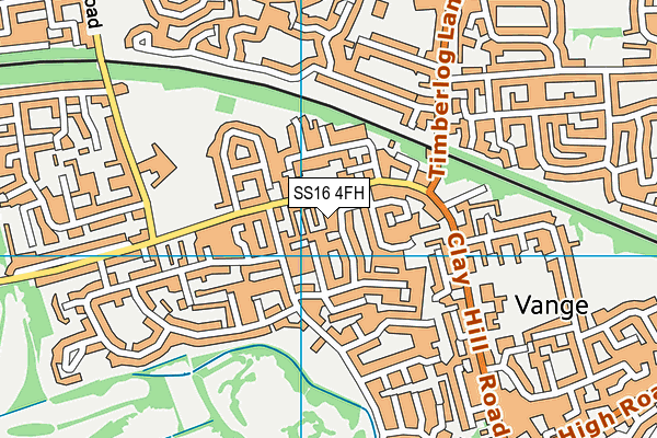 SS16 4FH map - OS VectorMap District (Ordnance Survey)