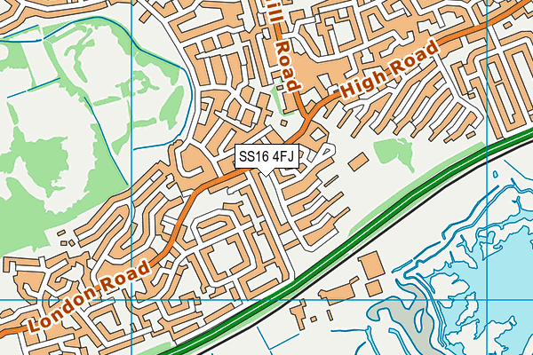 SS16 4FJ map - OS VectorMap District (Ordnance Survey)