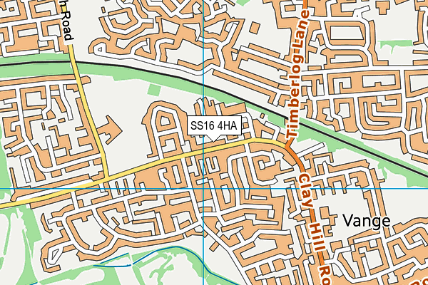 SS16 4HA map - OS VectorMap District (Ordnance Survey)