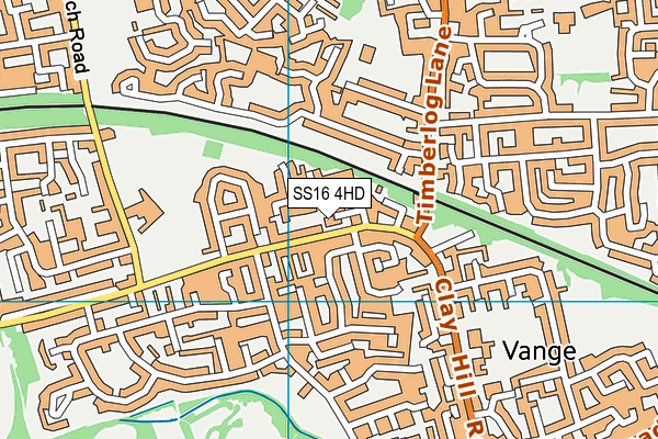 SS16 4HD map - OS VectorMap District (Ordnance Survey)