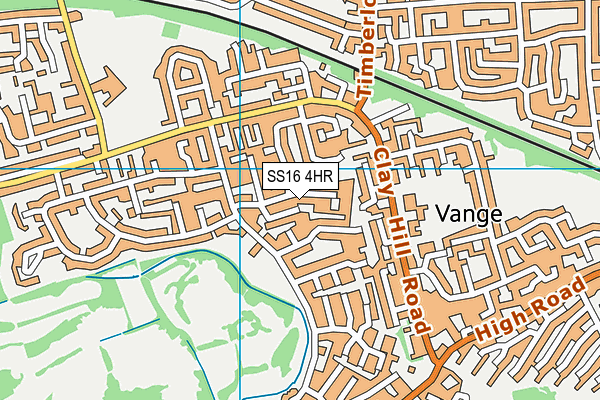 SS16 4HR map - OS VectorMap District (Ordnance Survey)